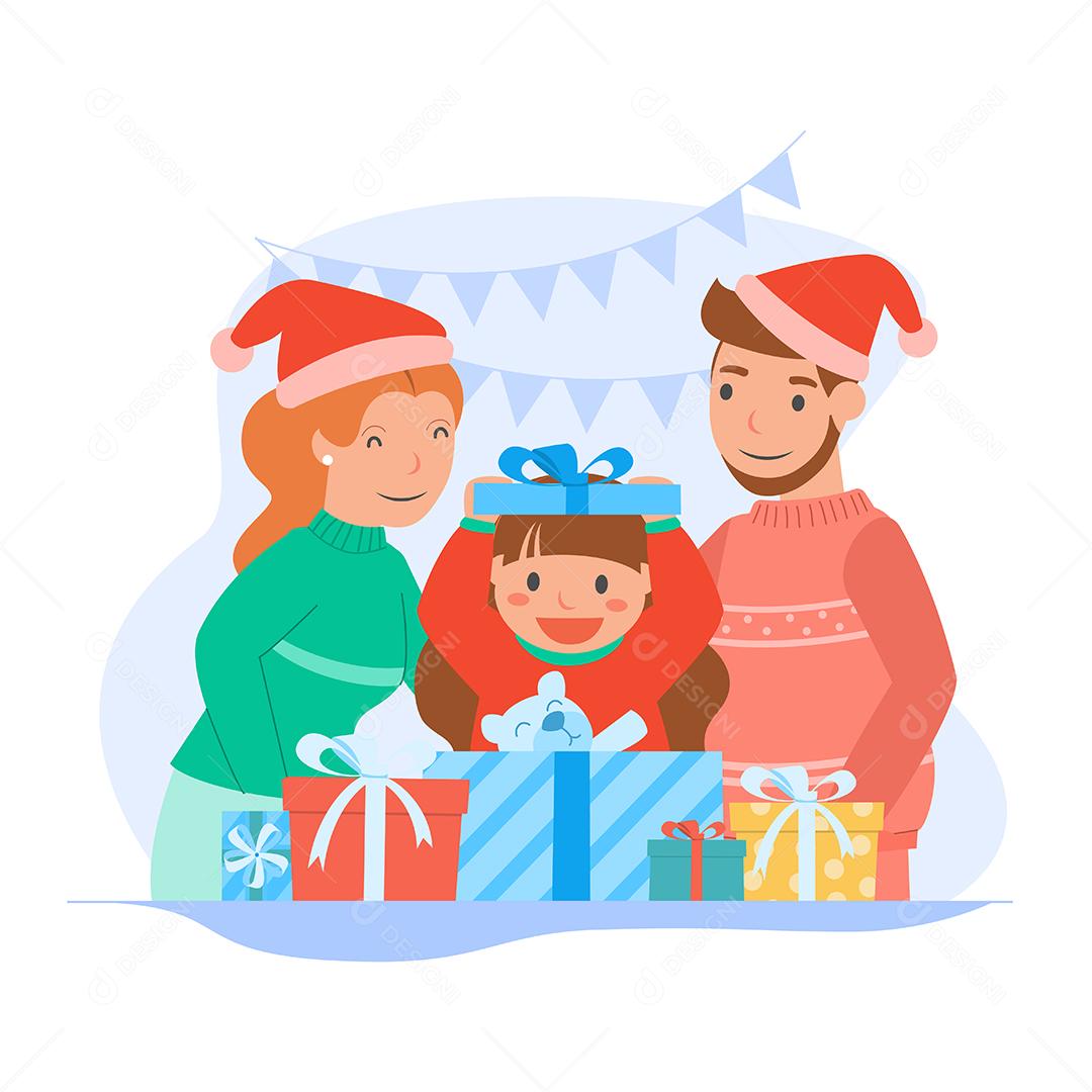 Illustration Merry christmas and happy new year for parents and children EPS.zip Ve
