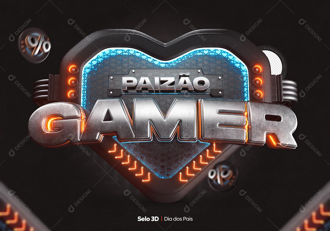 Paizão Gamer Selo 3D para Composição PSD