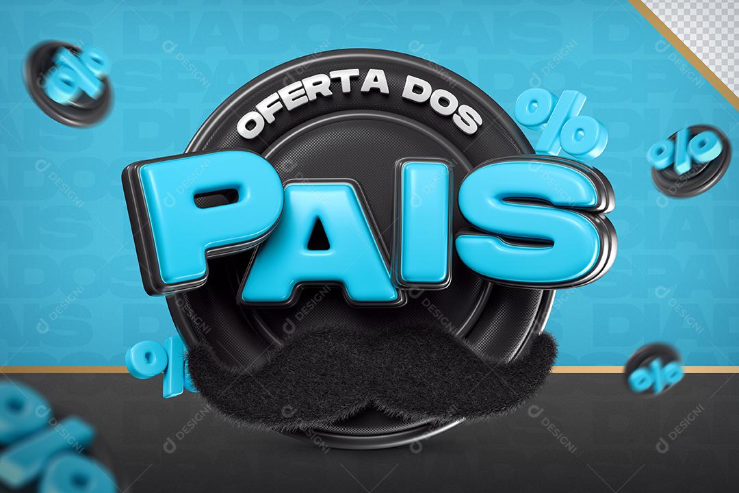 Oferta dos Pais Selo 3D Para Composição PSD