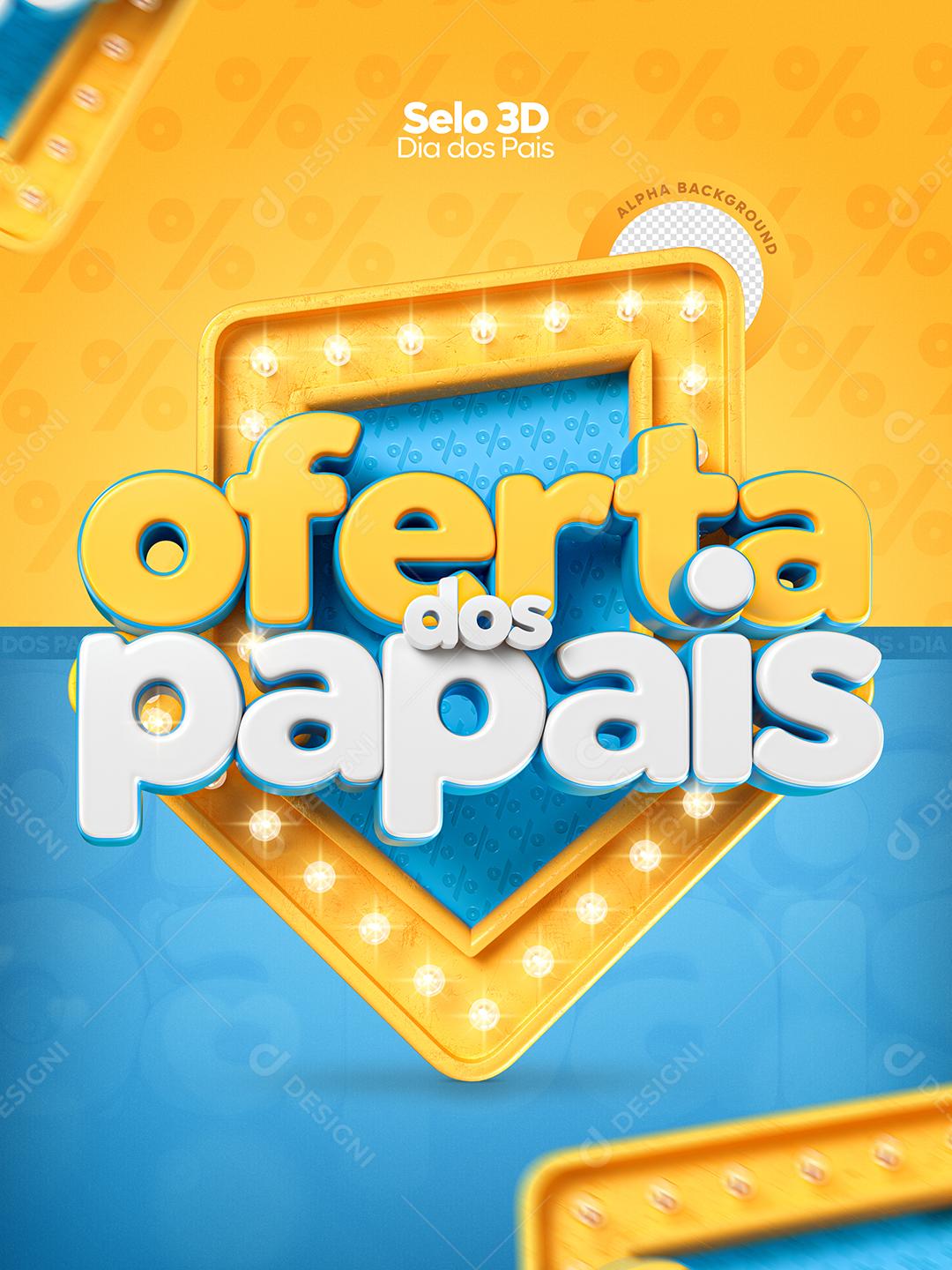 Oferta dos Papais Selo 3D para Composição PSD