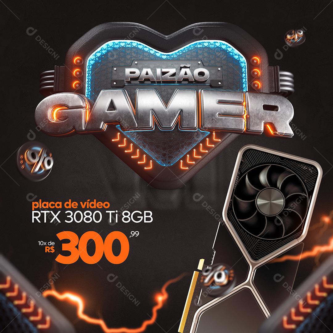 Social Media Paizão Gamer Eletrônicos PSD Editável