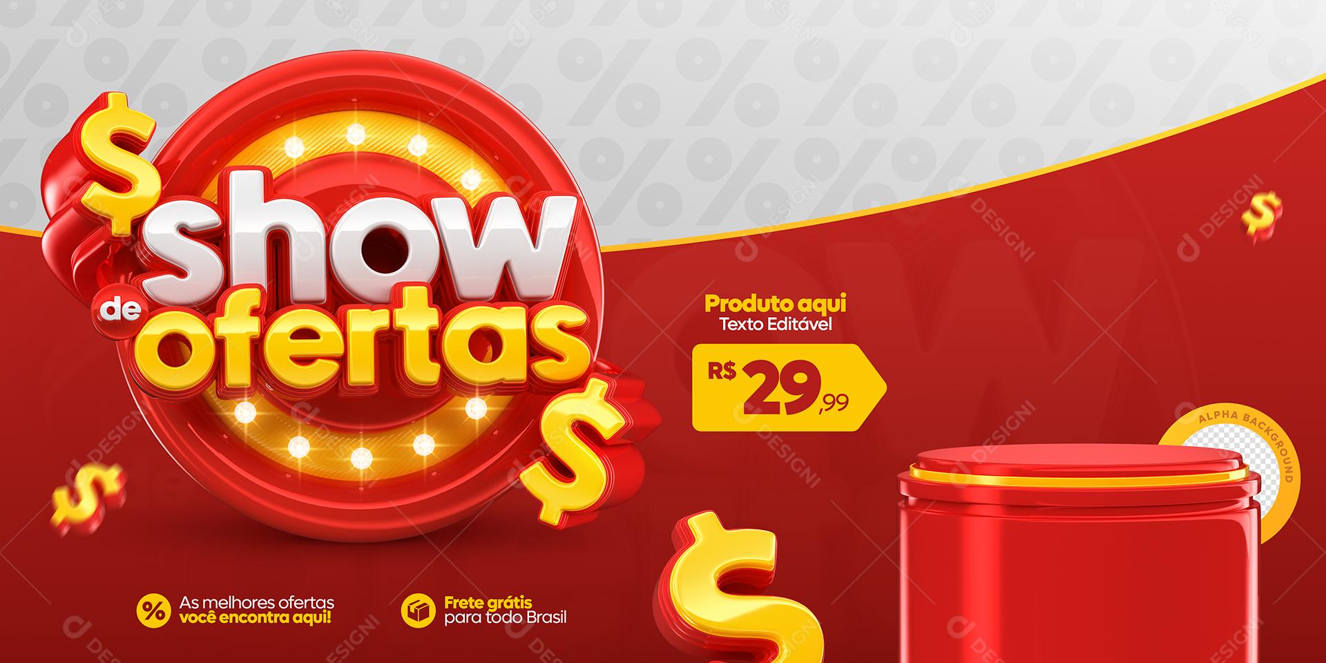 Social Media Banner Show de Ofertas PSD Editável