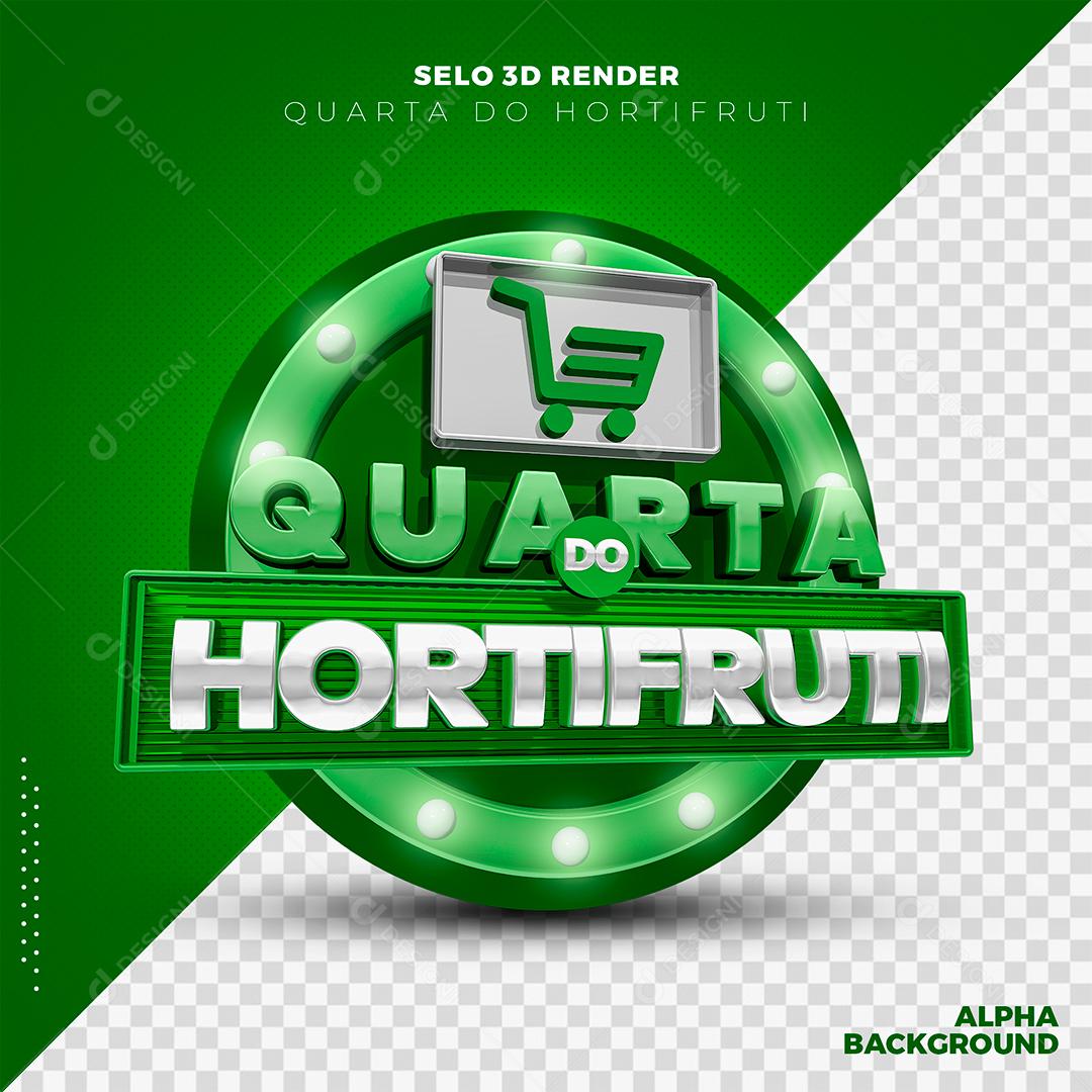 Quarta do Hortifruti Selo 3D Para Composição PSD