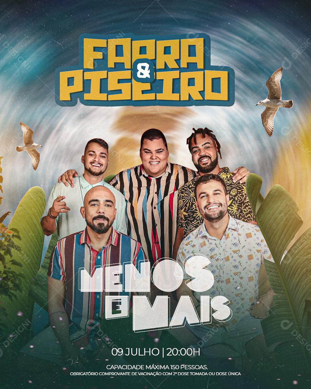 Flyer Menos é Mais Farra e Piseiro Social Media PSD Editável