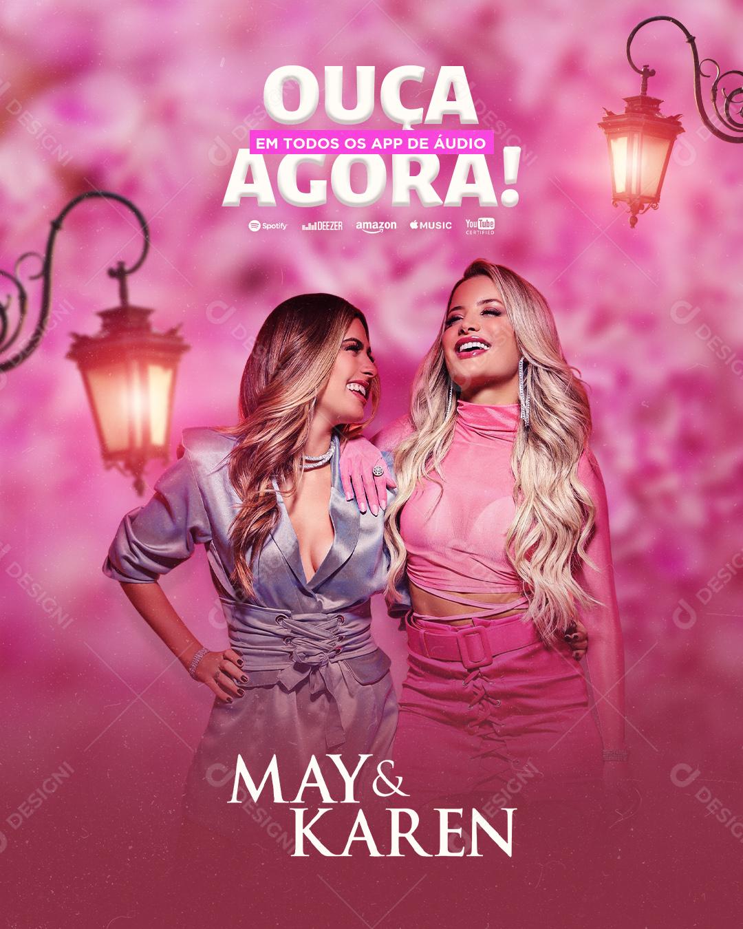 Flyer May e Karen Dupla Sertaneja Social Media PSD Editável