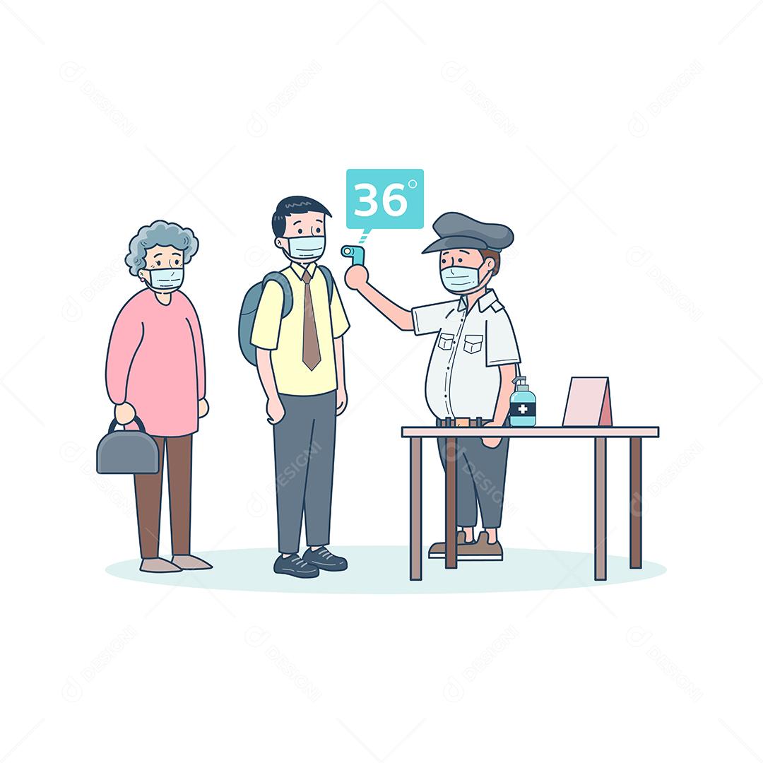 Autoridades usam termômetros para prevenir infecção por COVID-2019