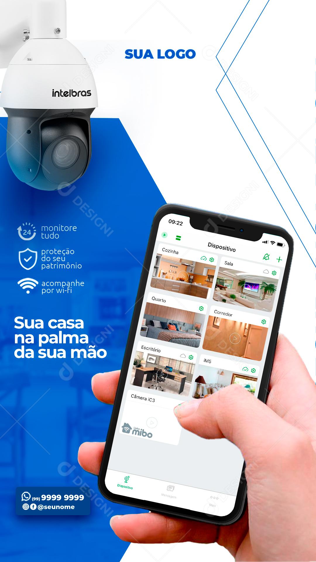 Story Sua Casa na Palma da sua Mão Segurança Social Media PSD Editável