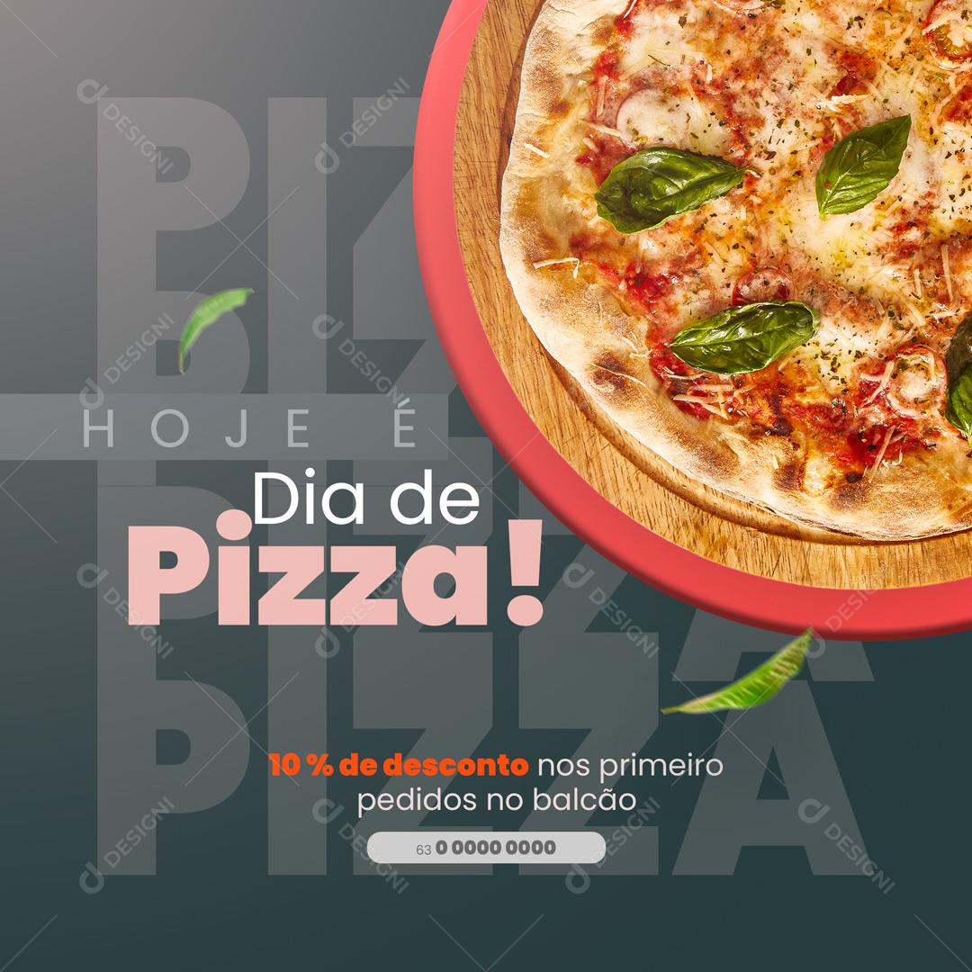 Post Pizzaria Hoje é Dia de Pizza Social Media PSD Editável