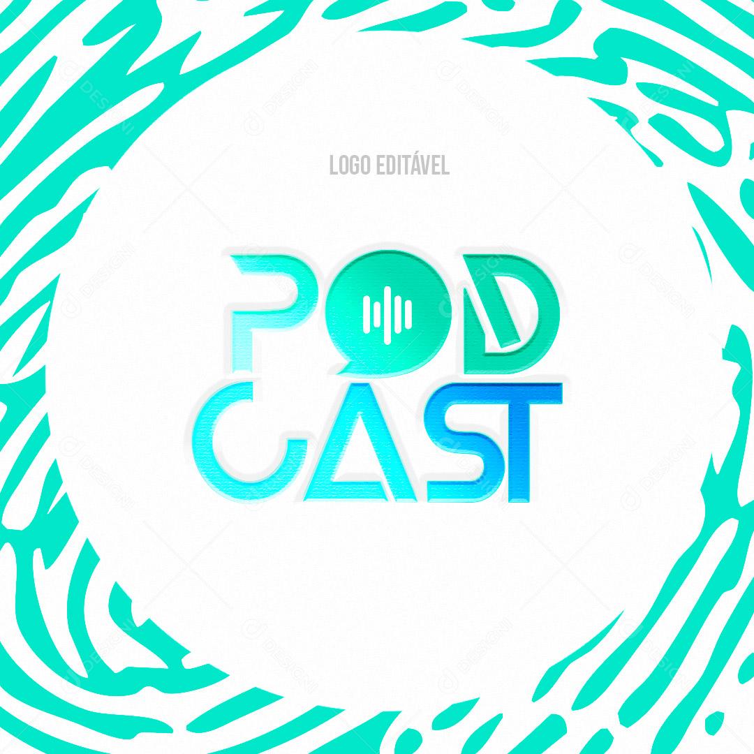 Logo Podcast PSD e AI Editável