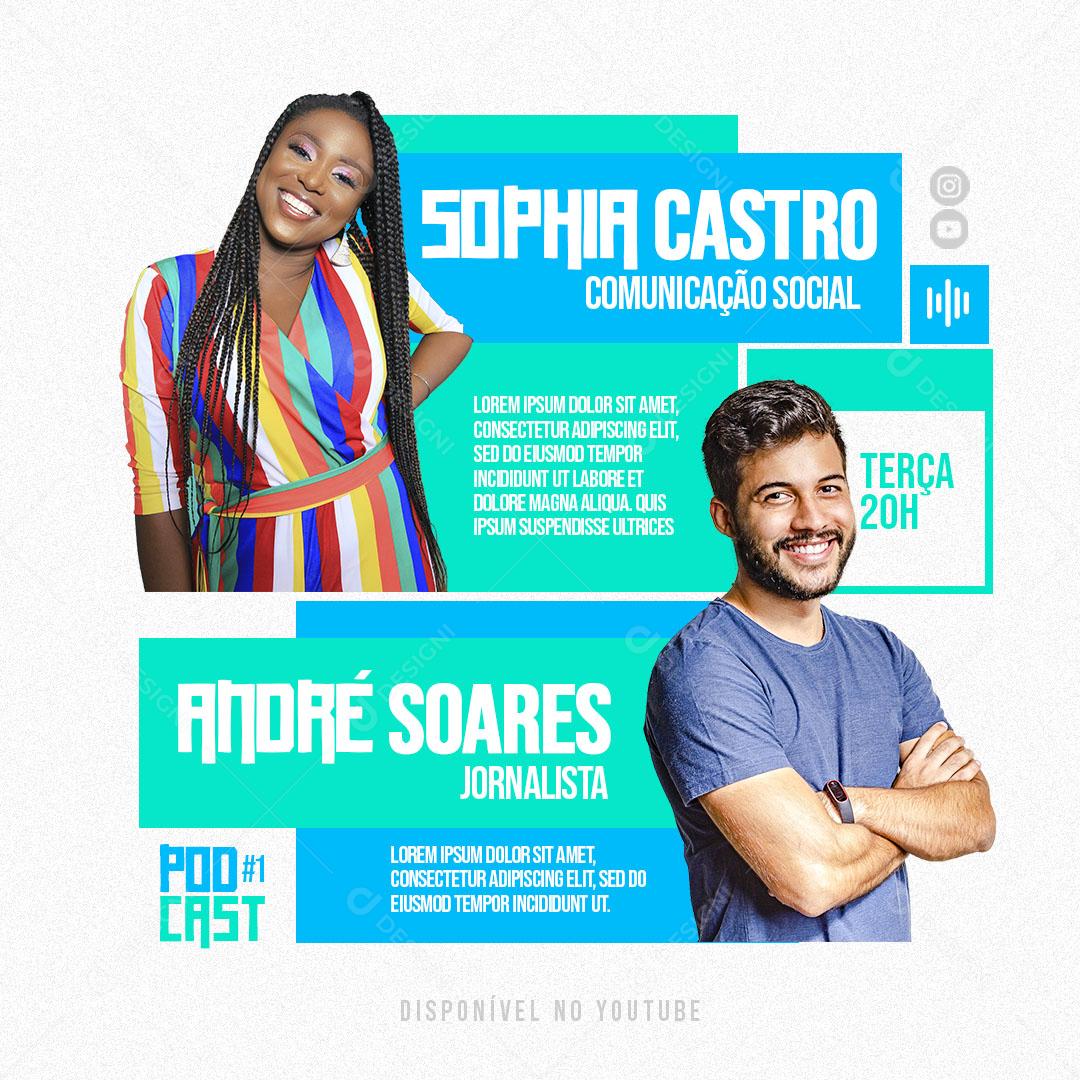 Social Media Podcast PSD Editável
