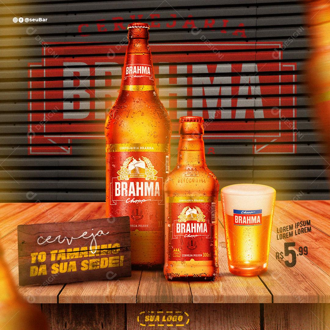 Social Media Cerveja Chop Brahma Cervejaria Distribuidora PSD Editável