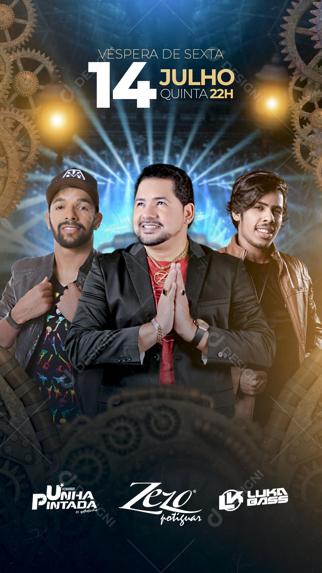 Story Flyer Show Zezo, Luka e Unha Pintada Social Media PSD Editável