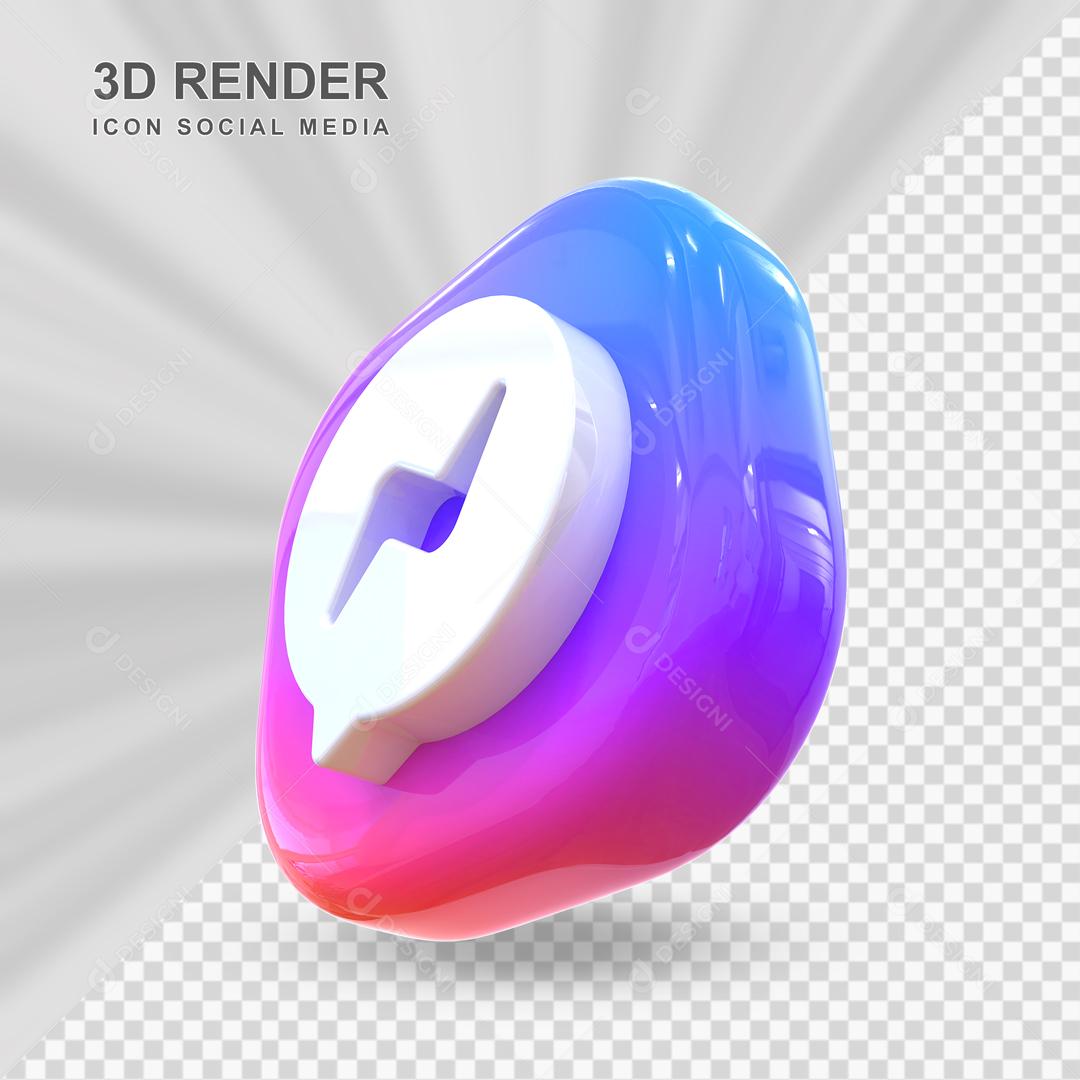 Messenger Elemento 3D Para Composição PSD