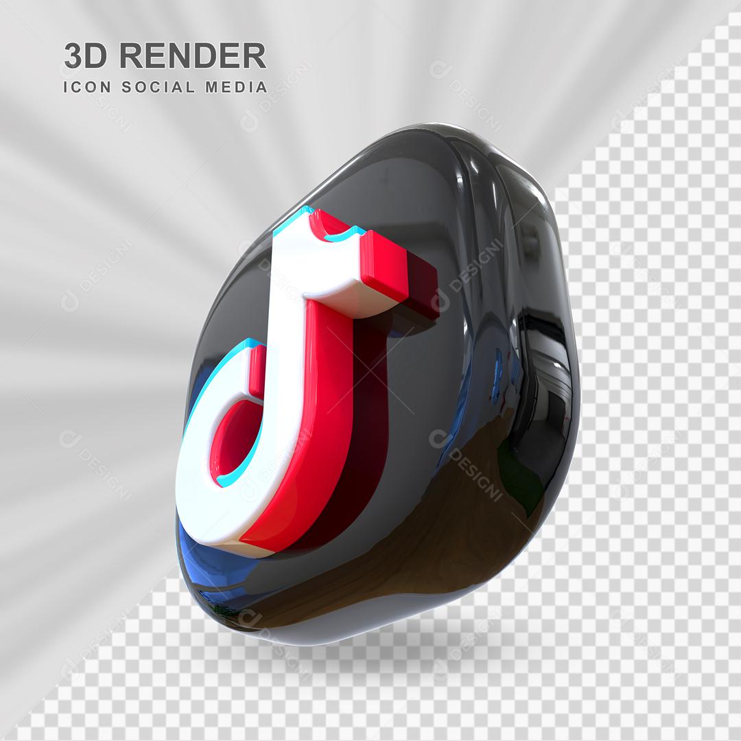 Tiktok Elemento 3D Para Composição PSD