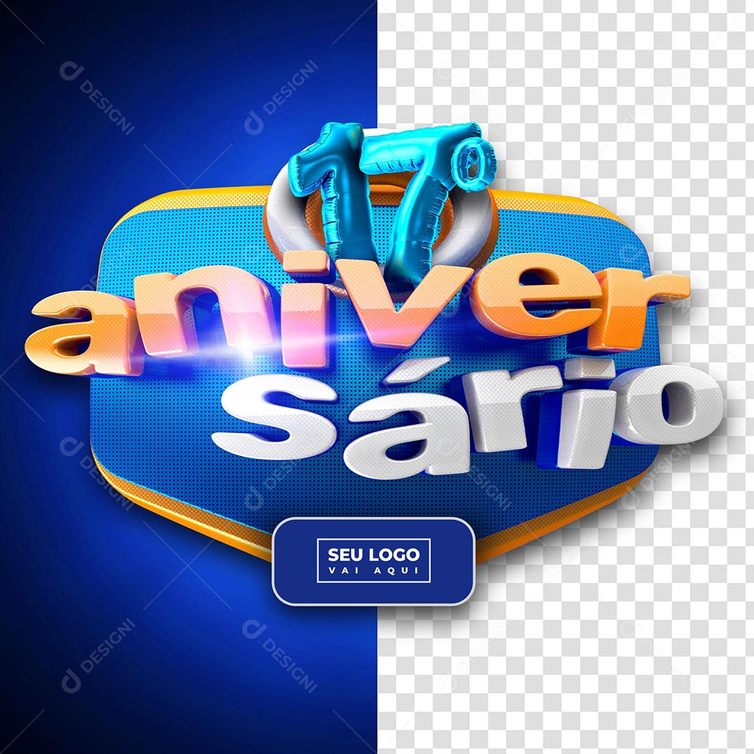 Aniversário Selo 3D Para Composição PSD