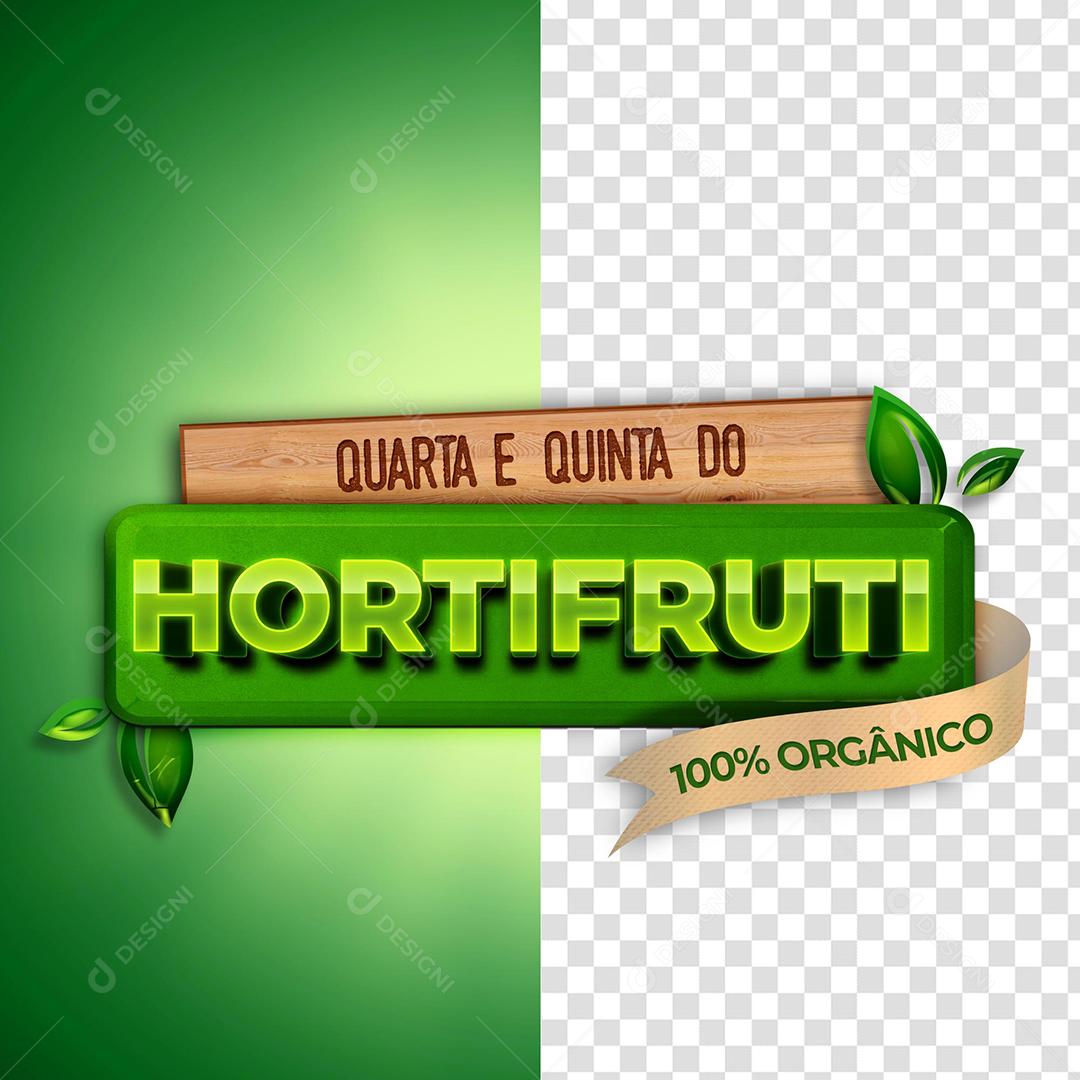 Selo 3D Quarta e Quinta do Hortifruti PSD Editável