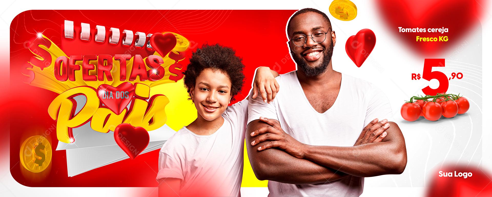 Social Media Banner Ofertas Dia dos Pais PSD Editável