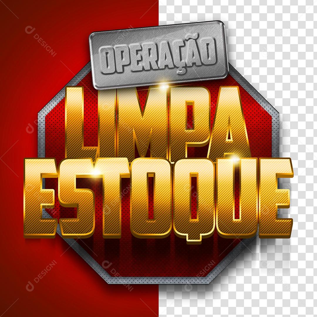 Operação Limpa Estoque Selo 3D Para Composição PSD