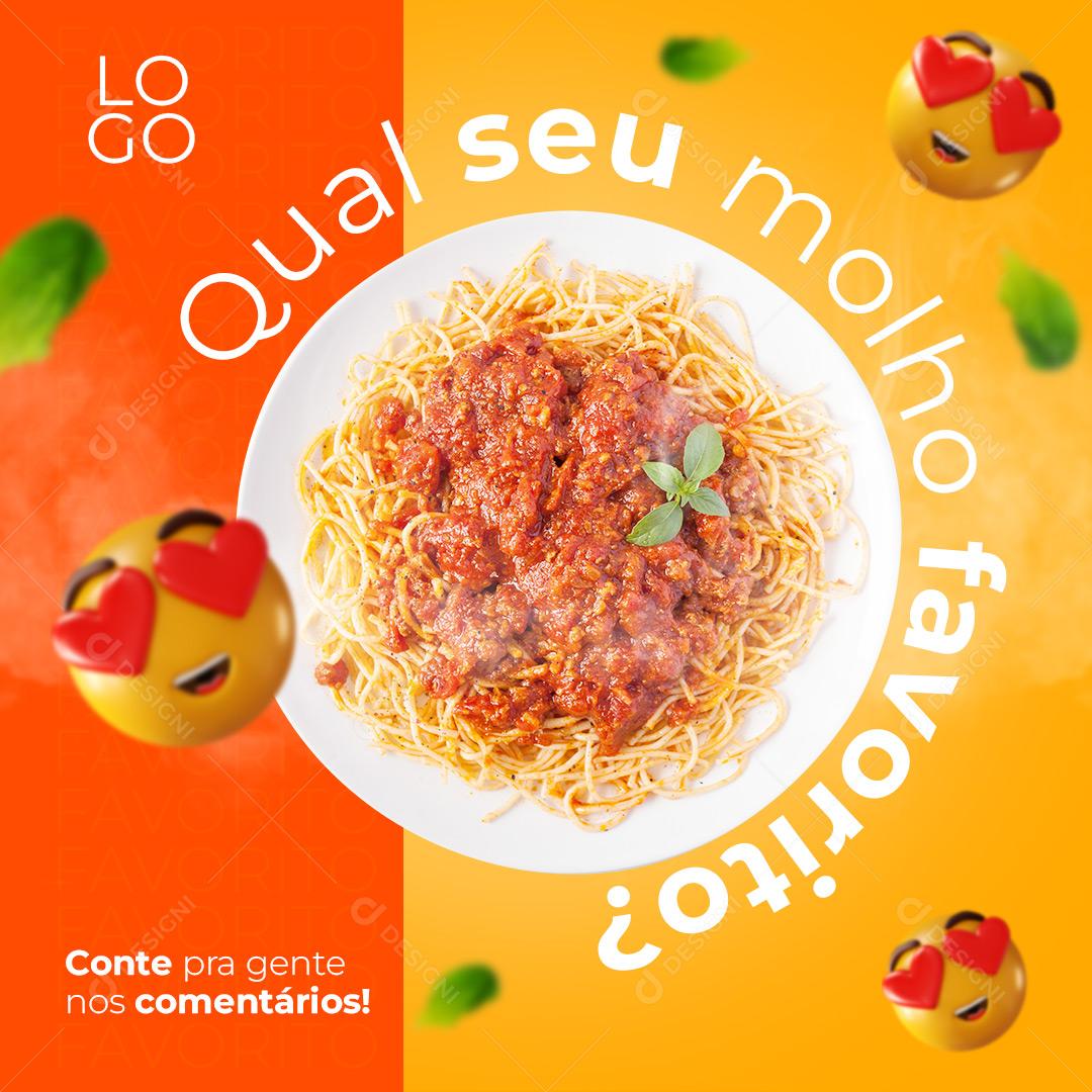 Social Media Qual seu Molho Favorito Restaurante PSD Editável