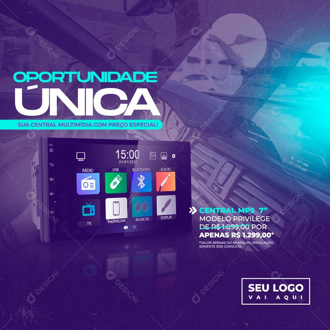 Social Media Oportunidade Única Central Multimídia  PSD Editável