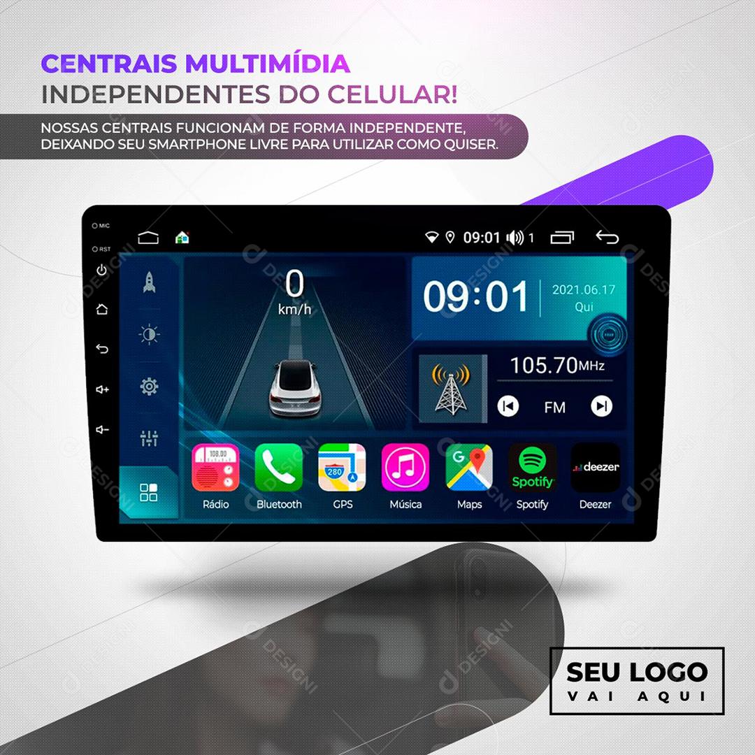 Social Media Peças e Acessórios Automotivo Centrais Multimídia Central Multimídia  PSD Editável