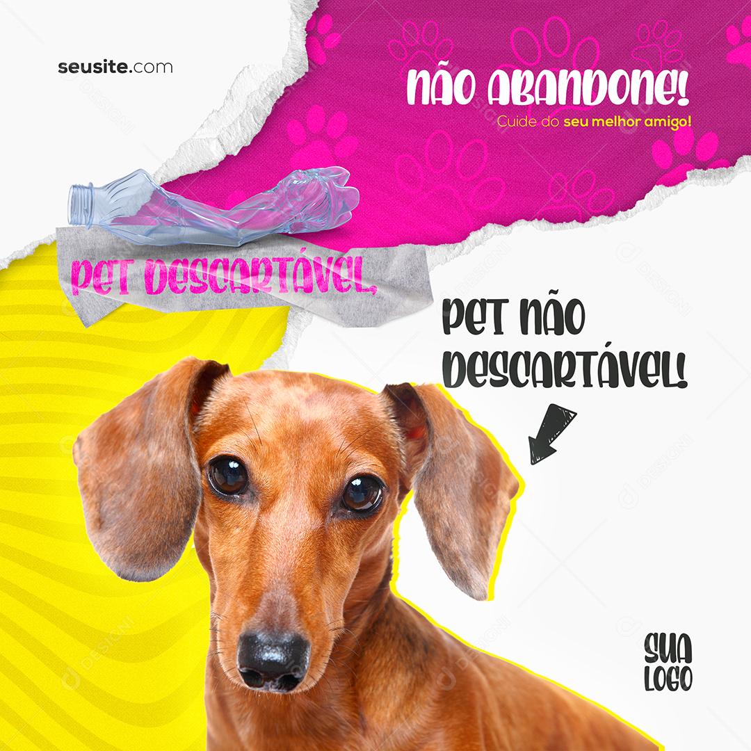 Social Media Não Abandone Cuide do seu Melhor Amigo Petshop PSD Editável