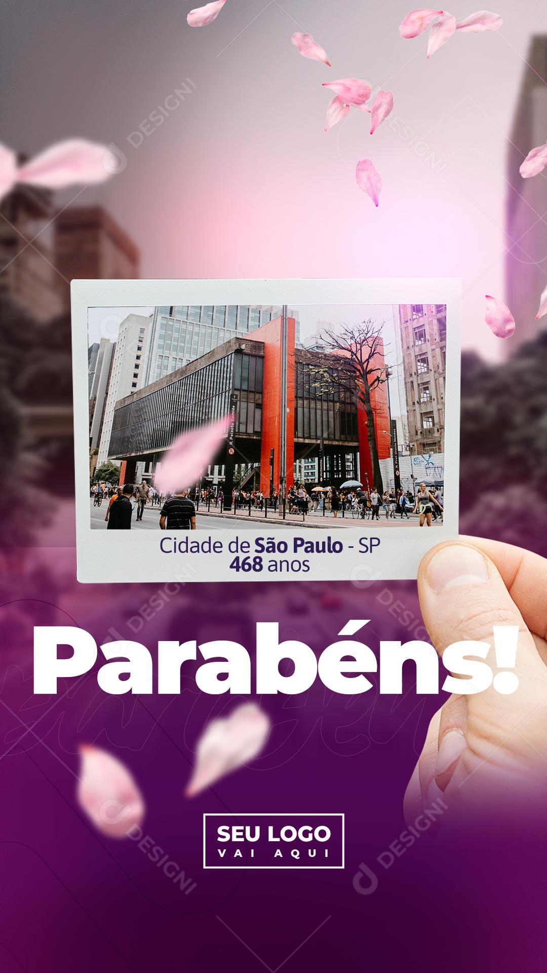 Social Media Parabéns Cidade de São Paulo PSD Editável