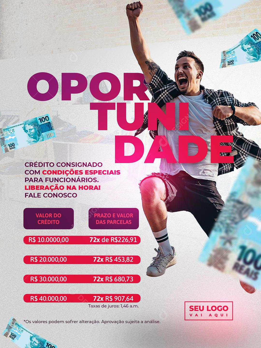 Social Media Oportunidade Crédito e Consignado PSD Editável