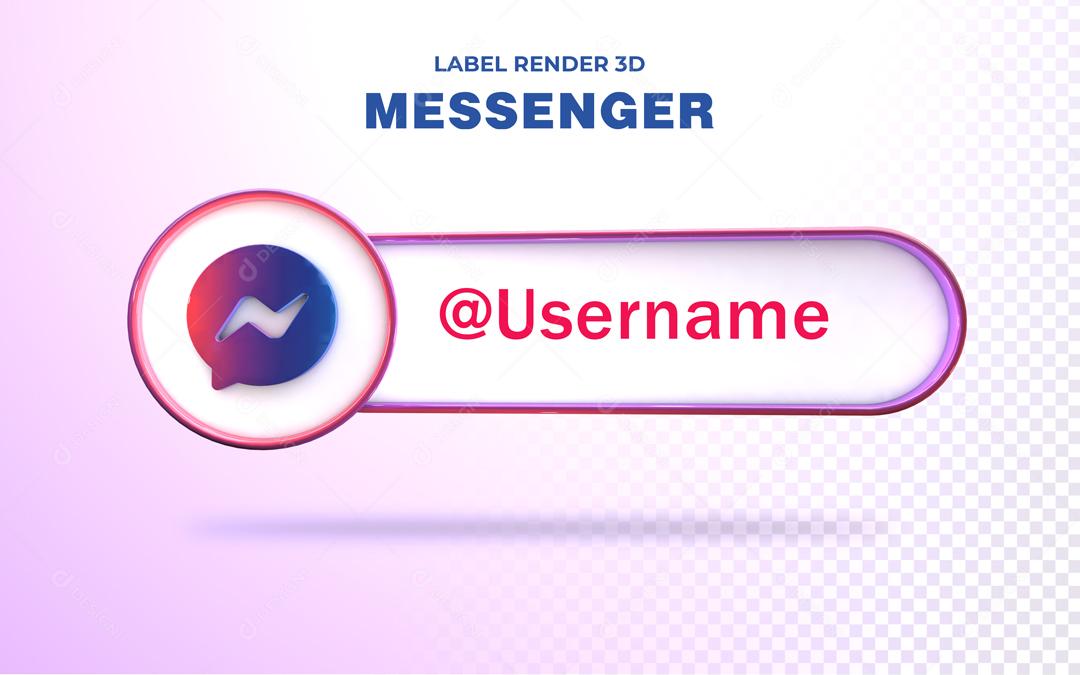 Tag Messenger Elemento 3D Para Composição PSD