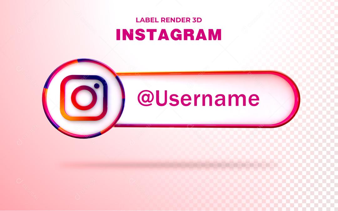 Tag Instagram Elemento 3D Para Composição PSD