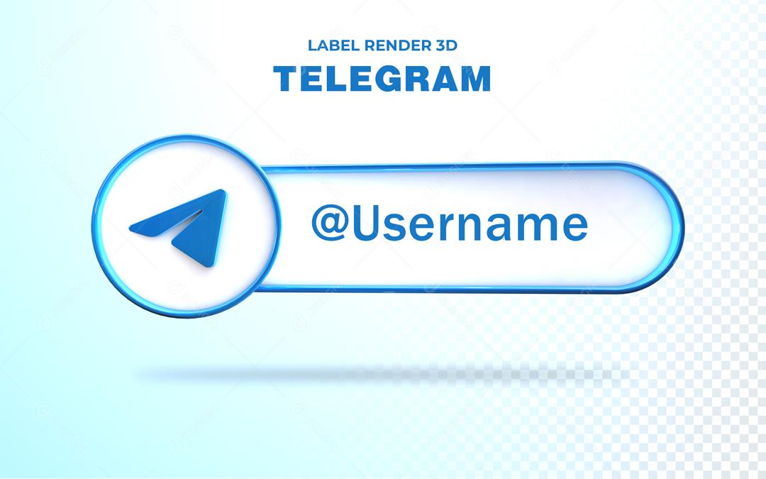 Tag Telegram Elemento 3D Para Composição PSD