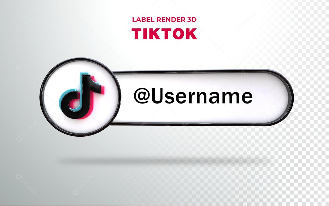 Tag Tiktok Elemento 3D Para Composição PSD