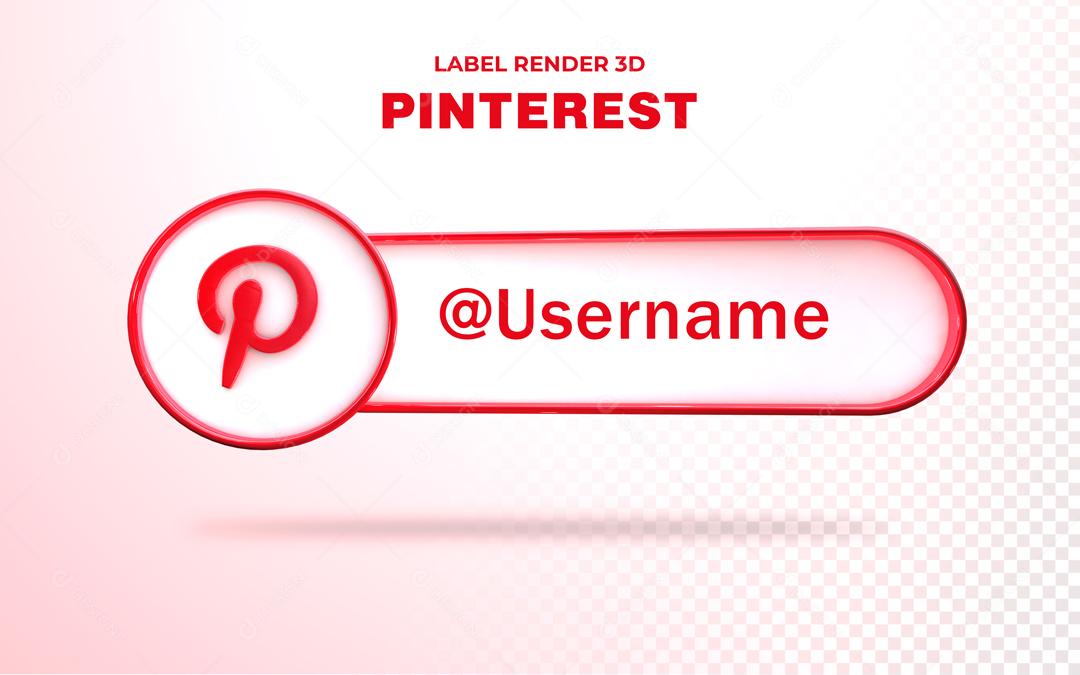 Tag Pinterest Elemento 3D Para Composição PSD