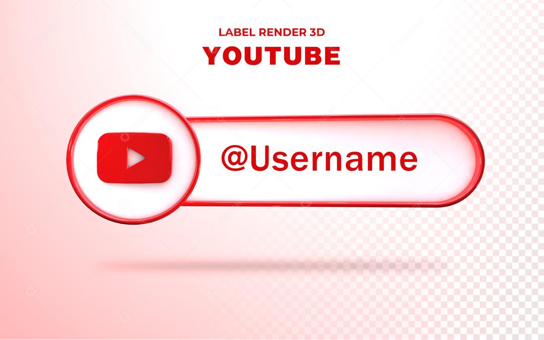 Tag Youtube Elemento 3D Para Composição PSD