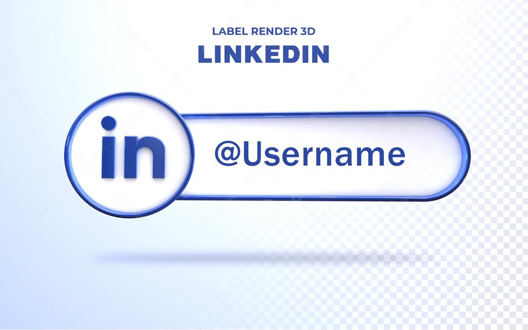 Tag Linkedin Elemento 3D Para Composição PSD
