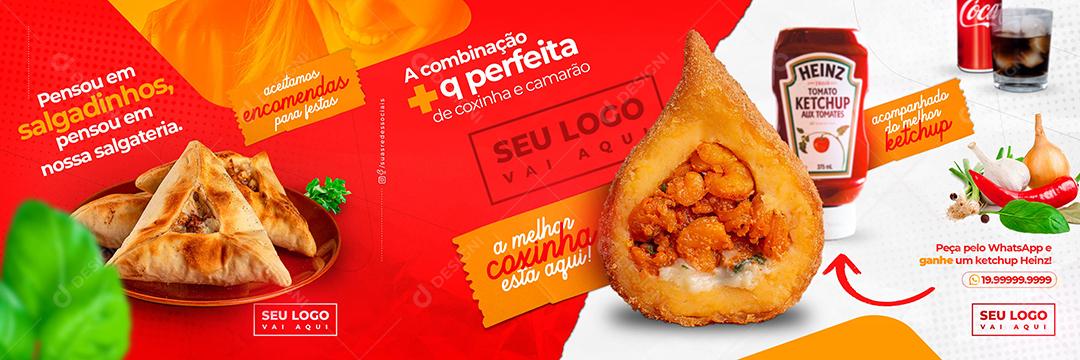 Social Media Carrossel Lanchonetes Salgadinhos Salgados PSD Editável