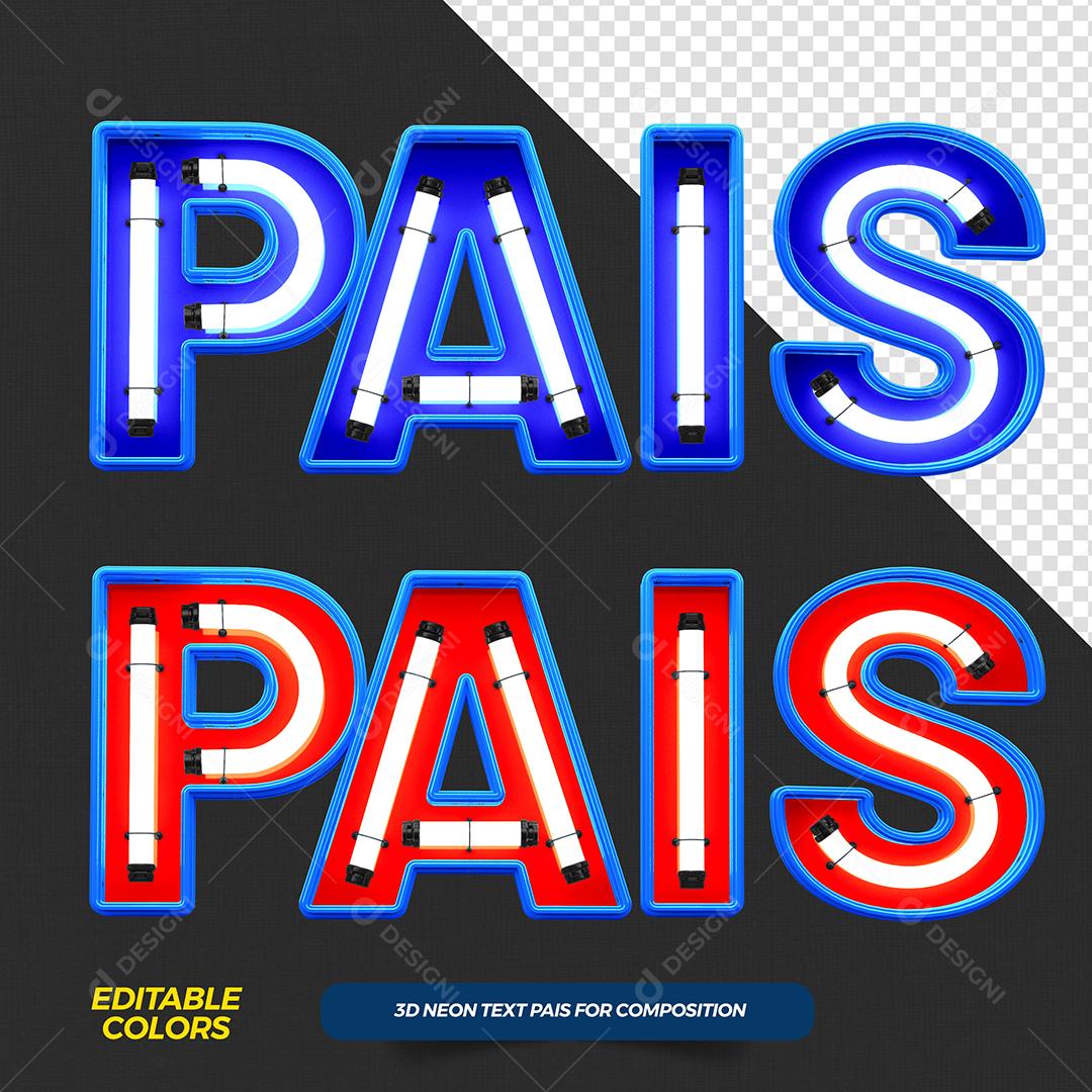 Textos 3D Pais Elemento Para Composição PSD