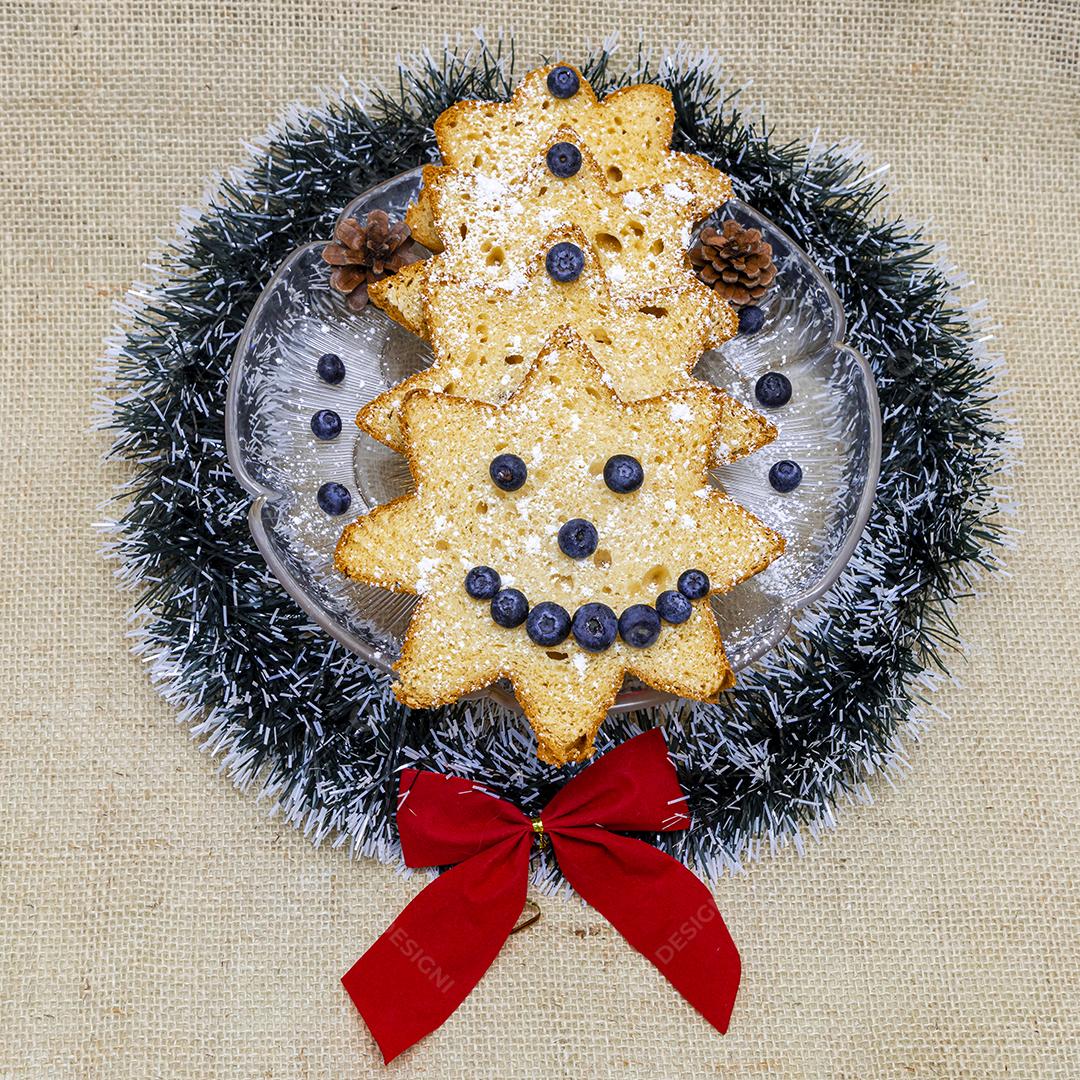 Biscoito enfeitado comida sobre uma mesa