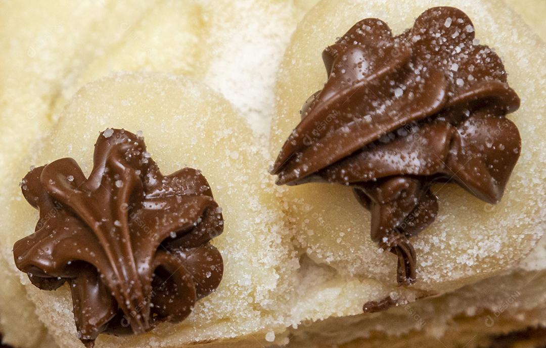 Comida bolo delicioso mesa chocotone