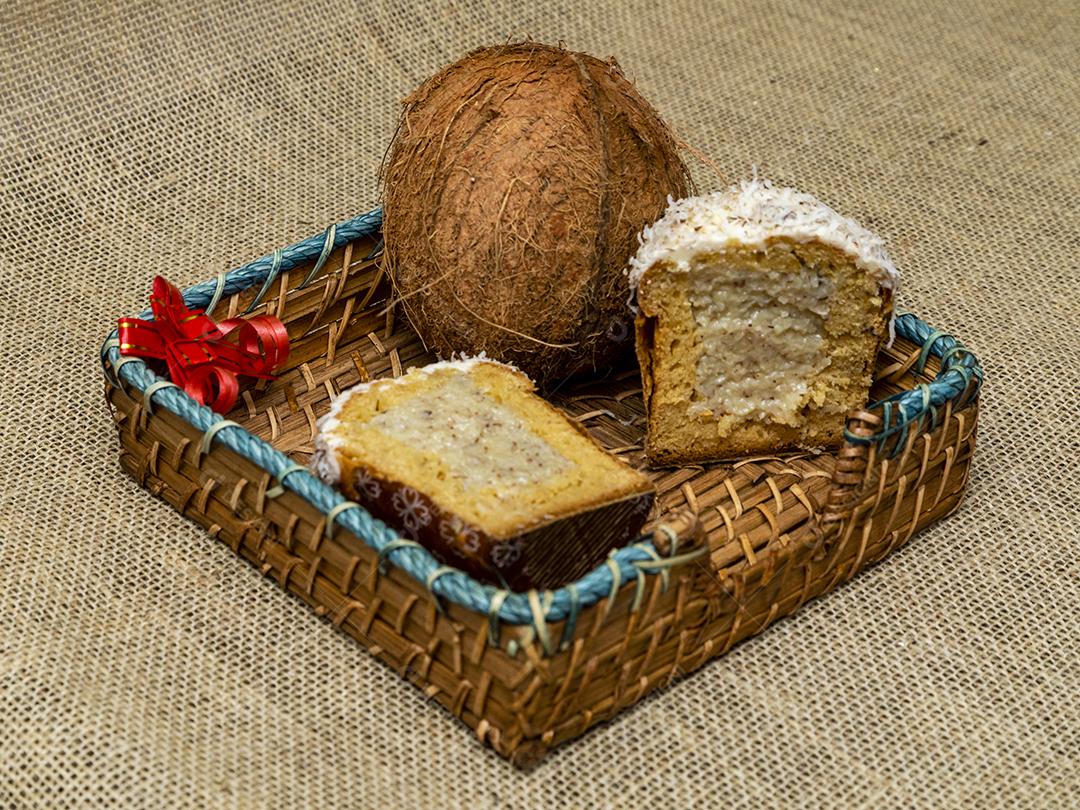 Comida amendoim gotas de chocolate coco ralado