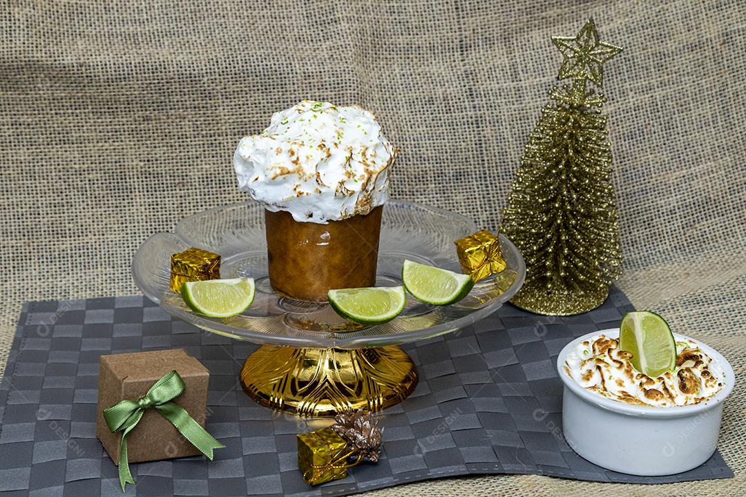 Comida torta de limão mesa prato de vidro