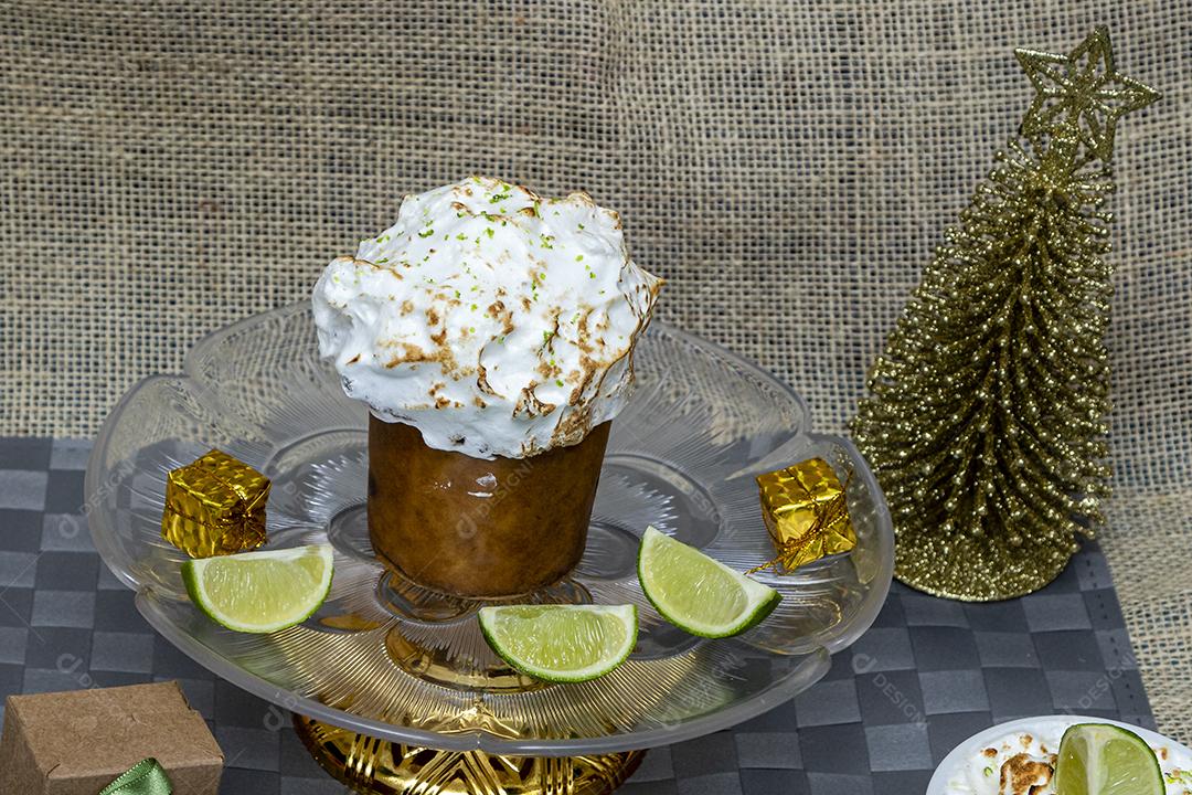 Comida torta de limão mesa prato de vidro