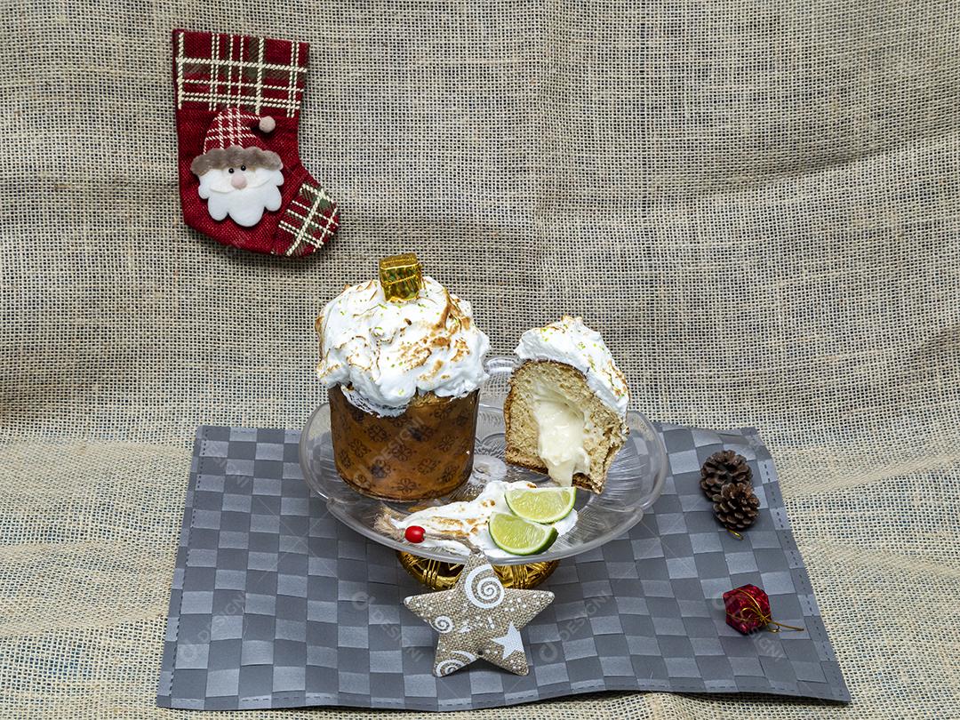 Comida torta de limão mesa prato de vidro