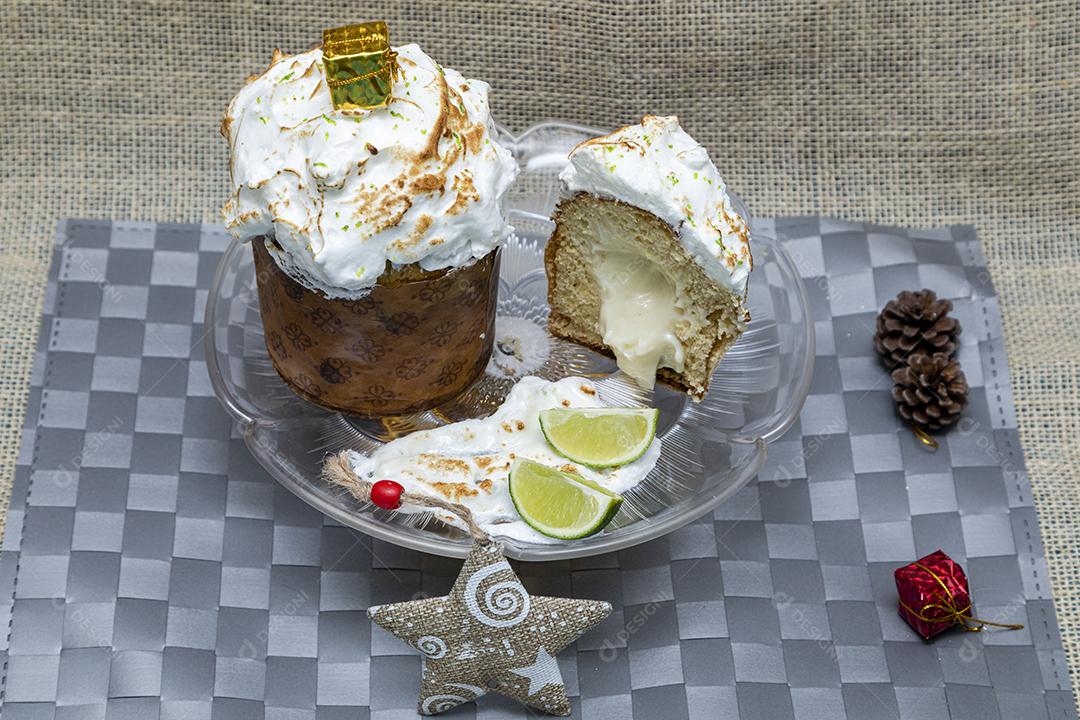 Comida torta de limão mesa prato de vidro