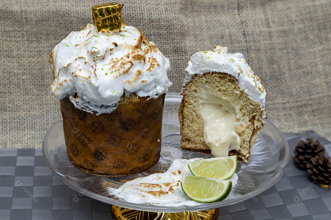 Comida torta de limão mesa prato de vidro