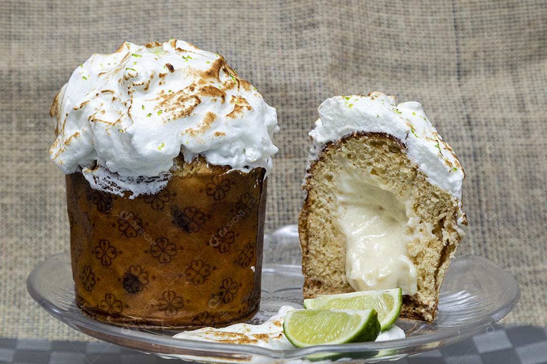 Comida torta de limão mesa prato de vidro