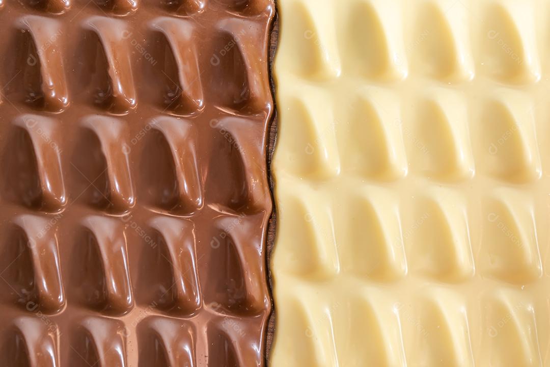 chocolate branco e chocolate ao leite ou chocolate amargo conceito bac