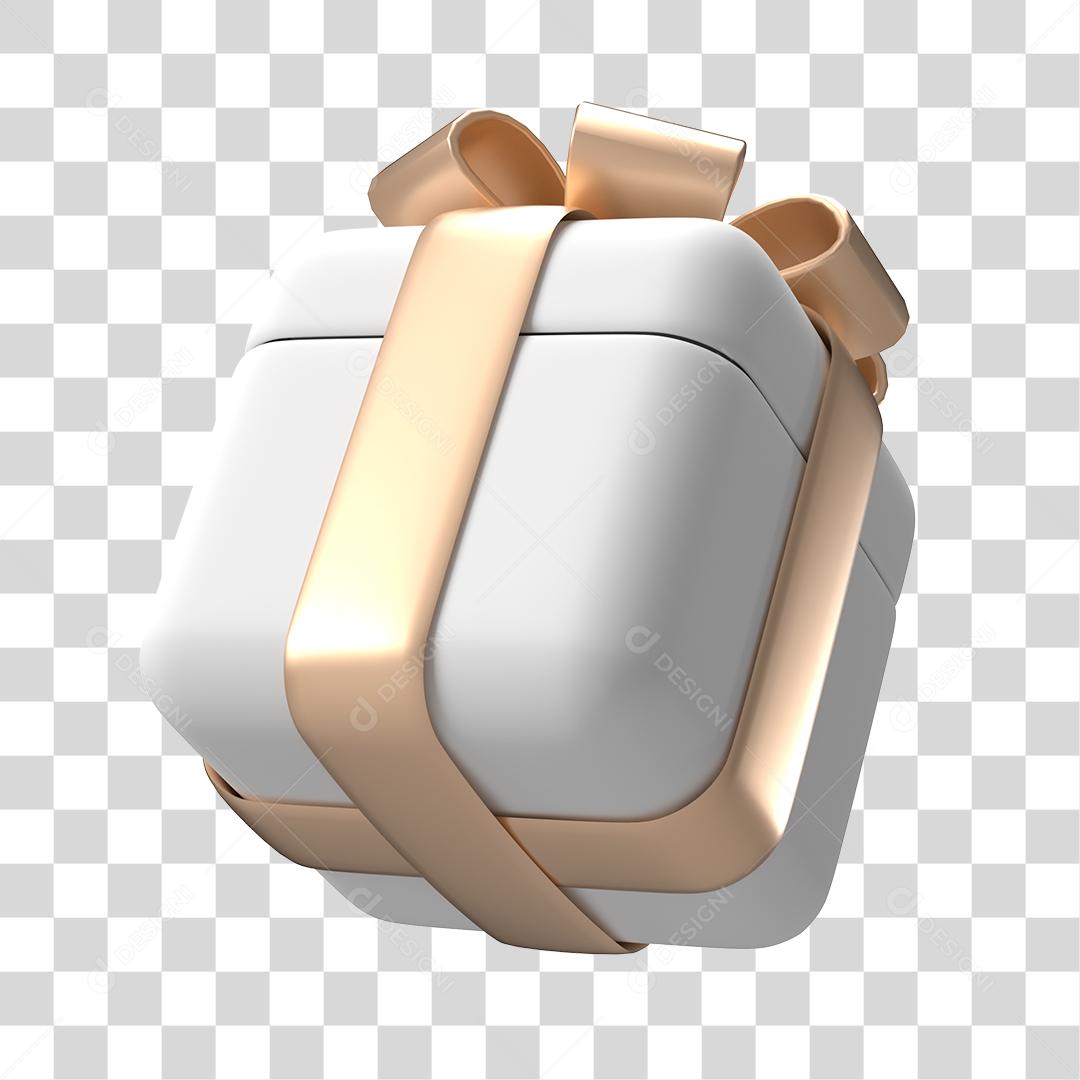 Caixa de Presente Branca PNG Transparente