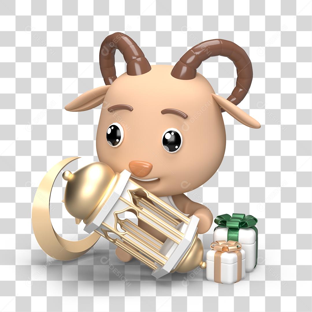 Desenho 3D Filhote Brincando PNG Transparente