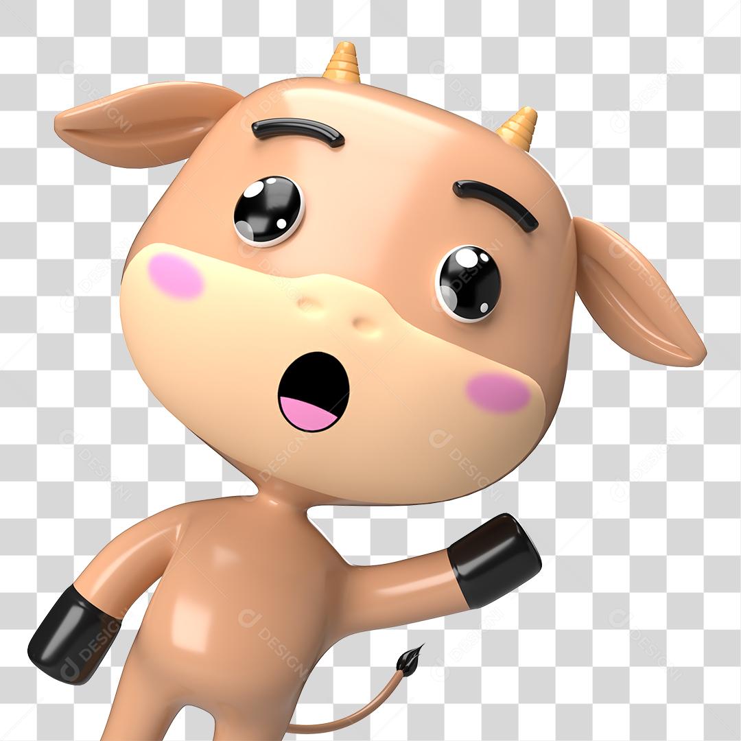 Desenho 3D Filhote Brincando PNG Transparente